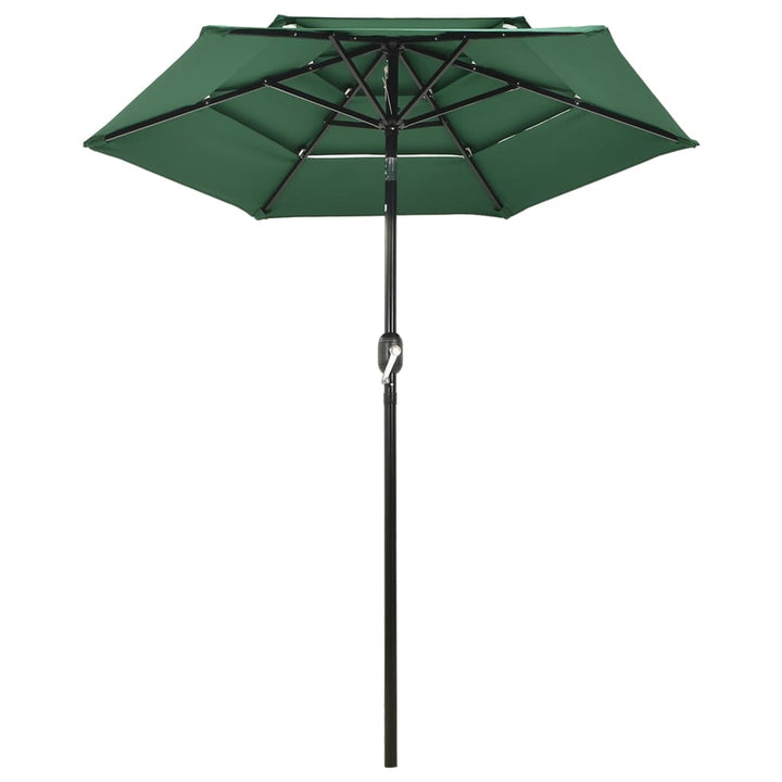 Parasol 3-laags met aluminium paal 2 m groen - Griffin Retail