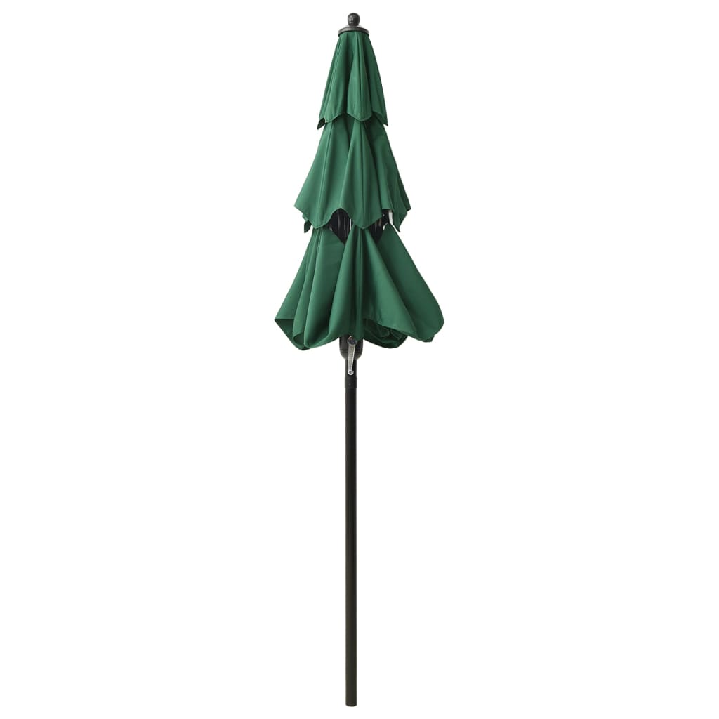 Parasol 3-laags met aluminium paal 2 m groen - Griffin Retail