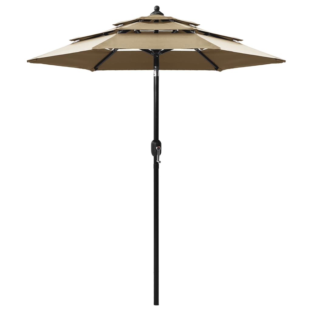 Parasol 3-laags met aluminium paal 2 m taupe - Griffin Retail