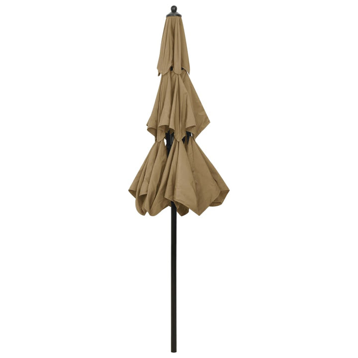 Parasol 3-laags met aluminium paal 2,5 m taupe - Griffin Retail