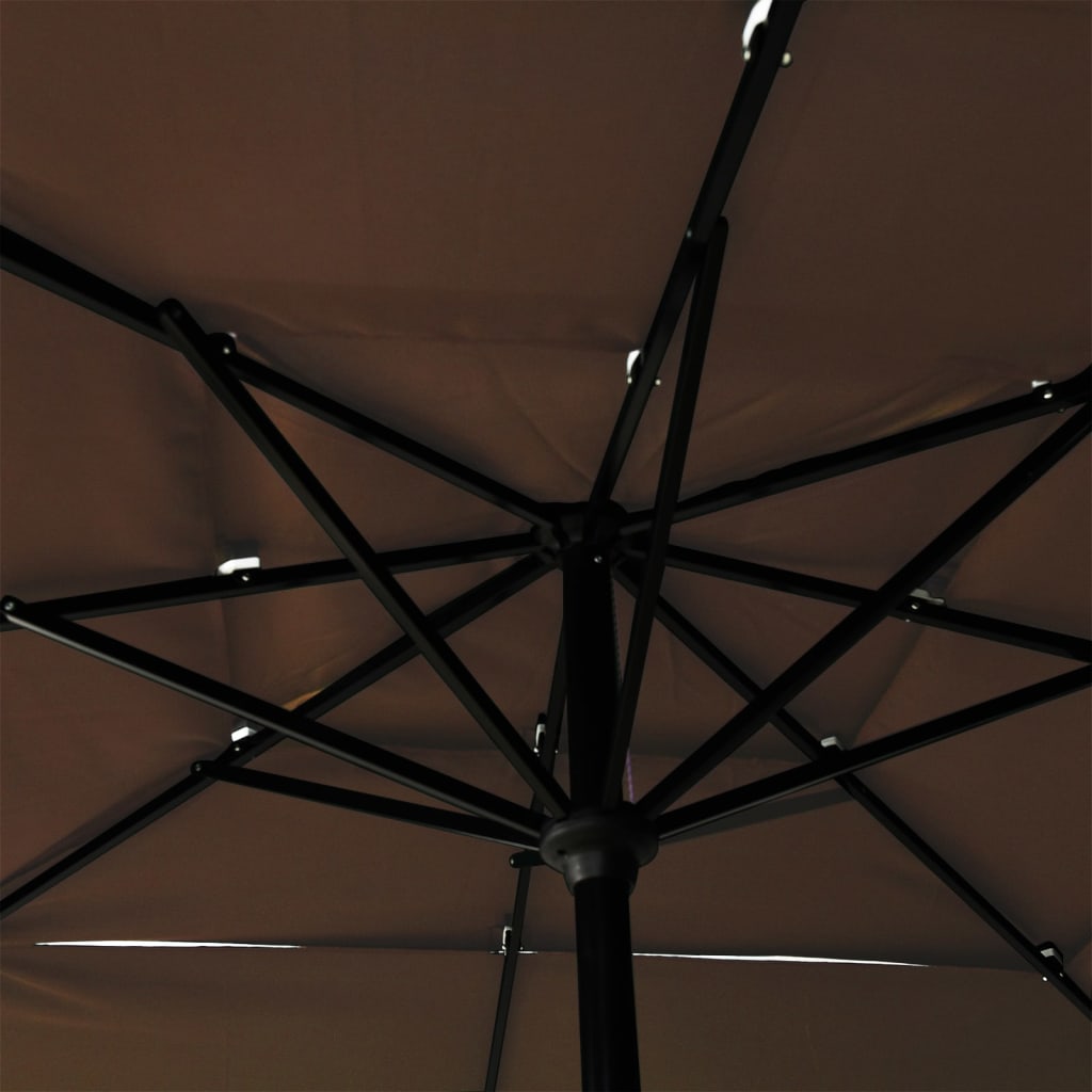 Parasol 3-laags met aluminium paal 2,5x2,5 m taupe - Griffin Retail
