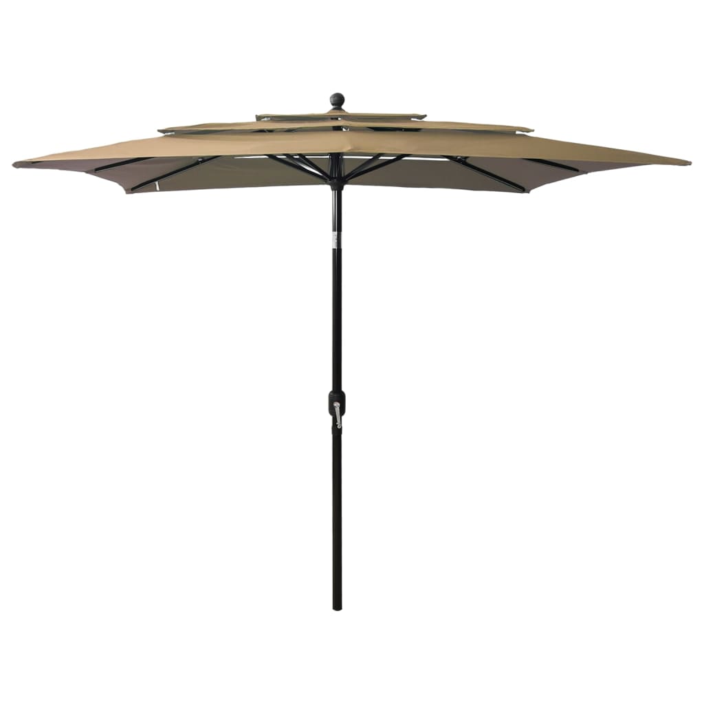 Parasol 3-laags met aluminium paal 2,5x2,5 m taupe - Griffin Retail