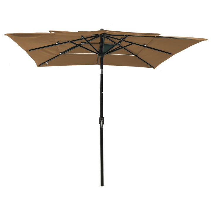 Parasol 3-laags met aluminium paal 2,5x2,5 m taupe - Griffin Retail