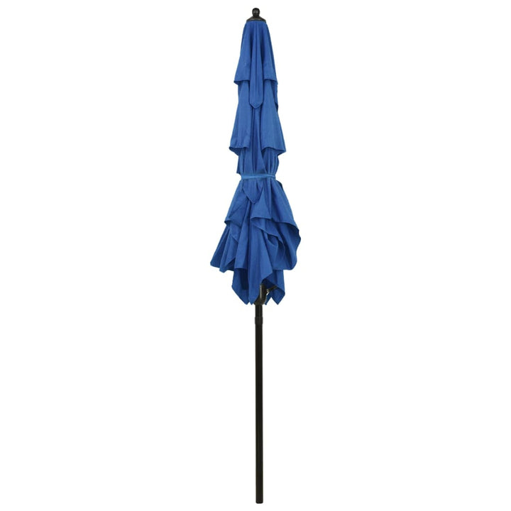 Parasol 3-laags met aluminium paal 2x2 m azuurblauw - Griffin Retail