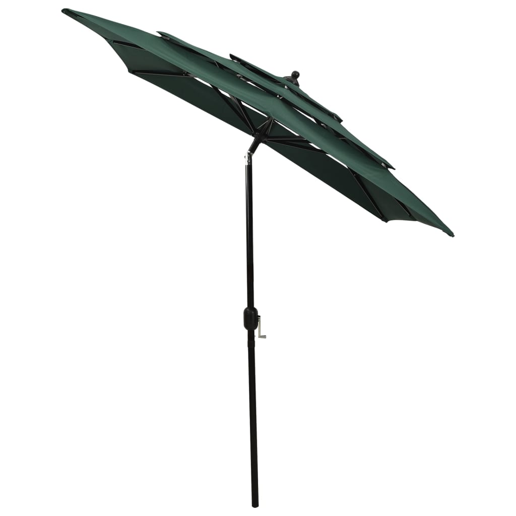 Parasol 3-laags met aluminium paal 2x2 m groen - Griffin Retail