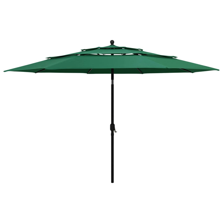 Parasol 3-laags met aluminium paal 3,5 m groen - Griffin Retail