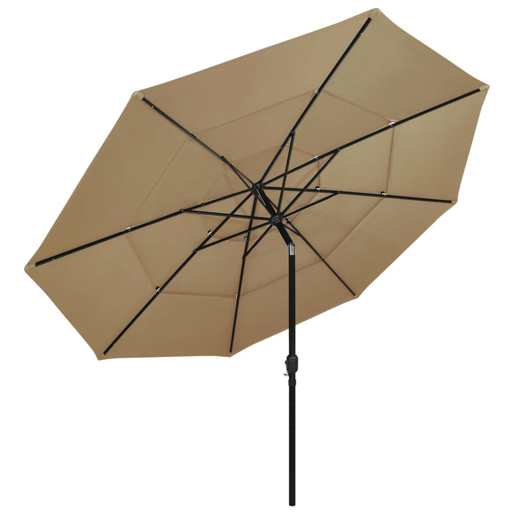 Parasol 3-laags met aluminium paal 3,5 m taupe - Griffin Retail