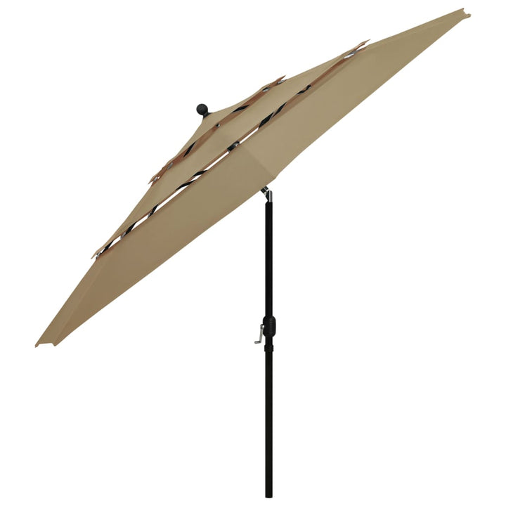 Parasol 3-laags met aluminium paal 3,5 m taupe - Griffin Retail