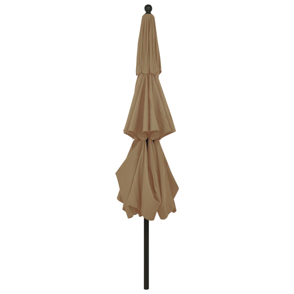 Parasol 3-laags met aluminium paal 3,5 m taupe - Griffin Retail