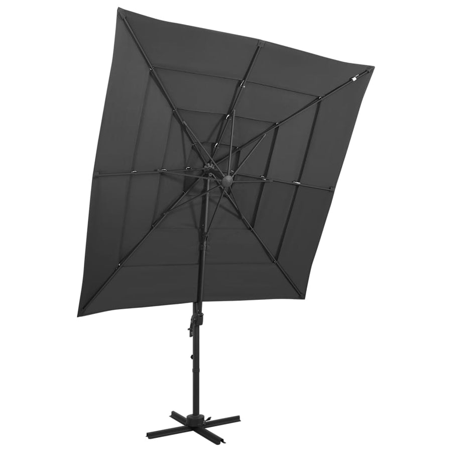 Parasol 4-laags met aluminium paal 250x250 cm antracietkleurig - Griffin Retail