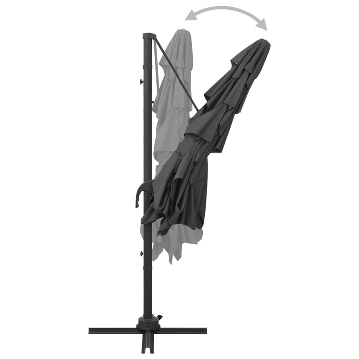 Parasol 4-laags met aluminium paal 250x250 cm antracietkleurig - Griffin Retail