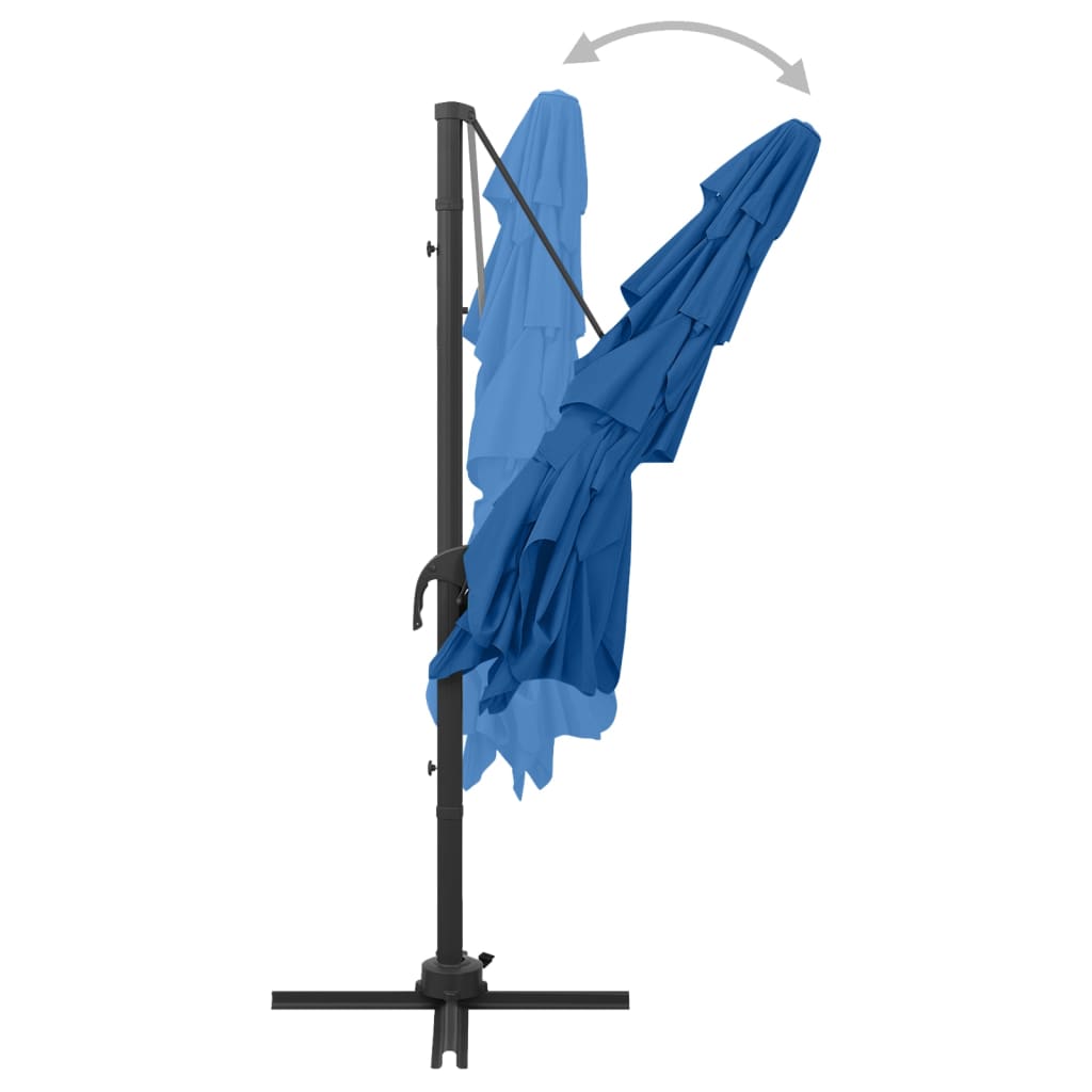 Parasol 4-laags met aluminium paal 250x250 cm azuurblauw - Griffin Retail