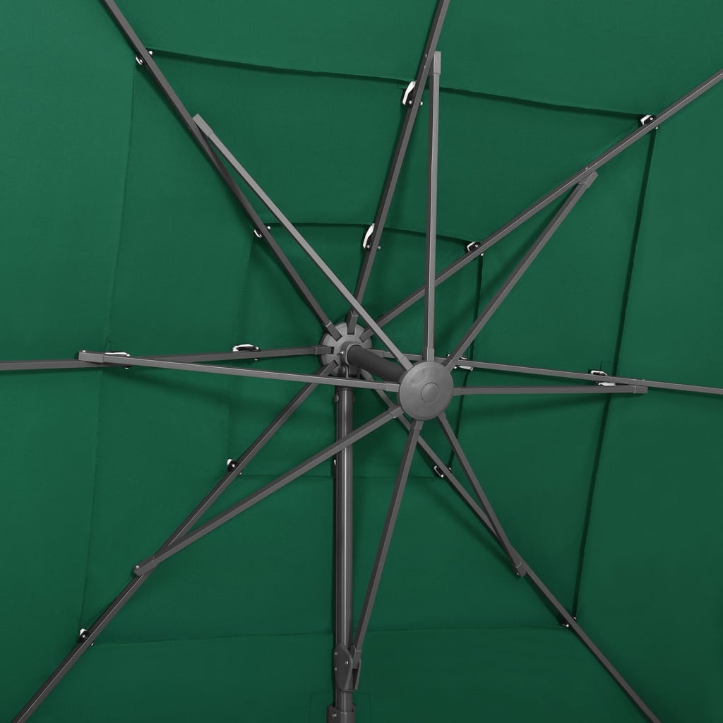 Parasol 4-laags met aluminium paal 250x250 cm groen - Griffin Retail