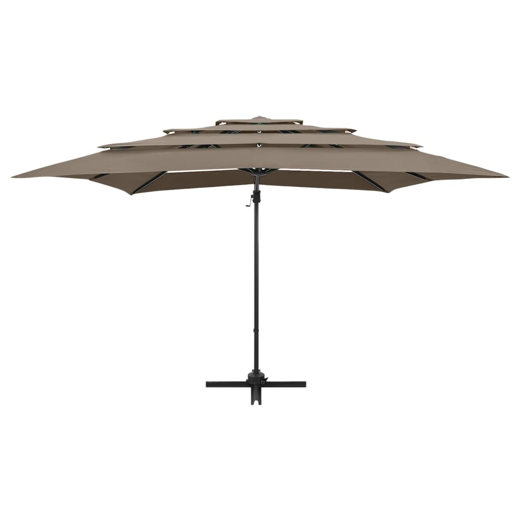 Parasol 4-laags met aluminium paal 250x250 cm taupe - Griffin Retail