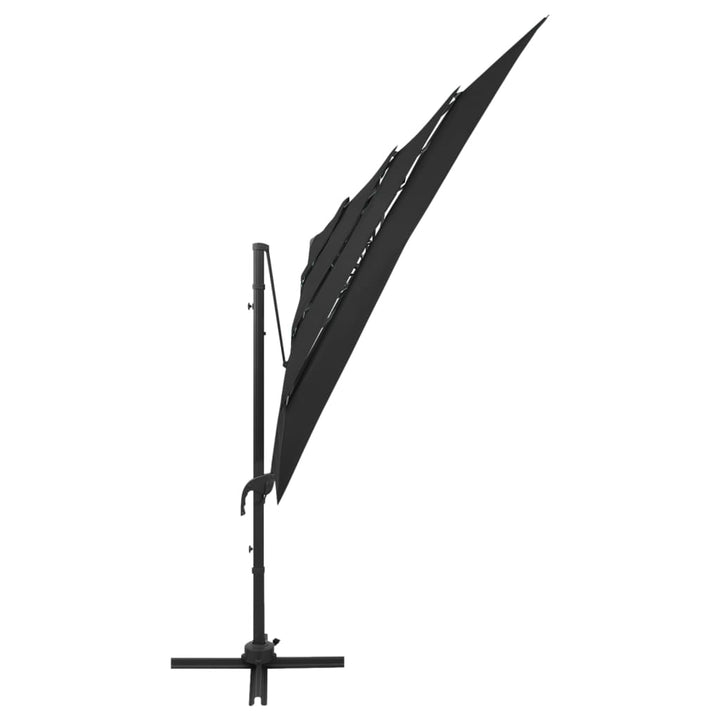 Parasol 4-laags met aluminium paal 250x250 cm zwart - Griffin Retail