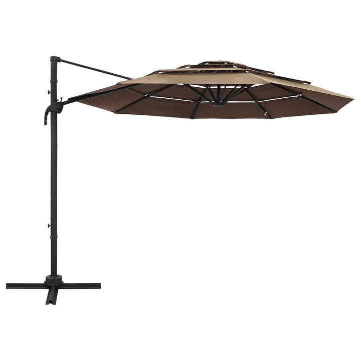 Parasol 4-laags met aluminium paal 3x3 m taupe - Griffin Retail