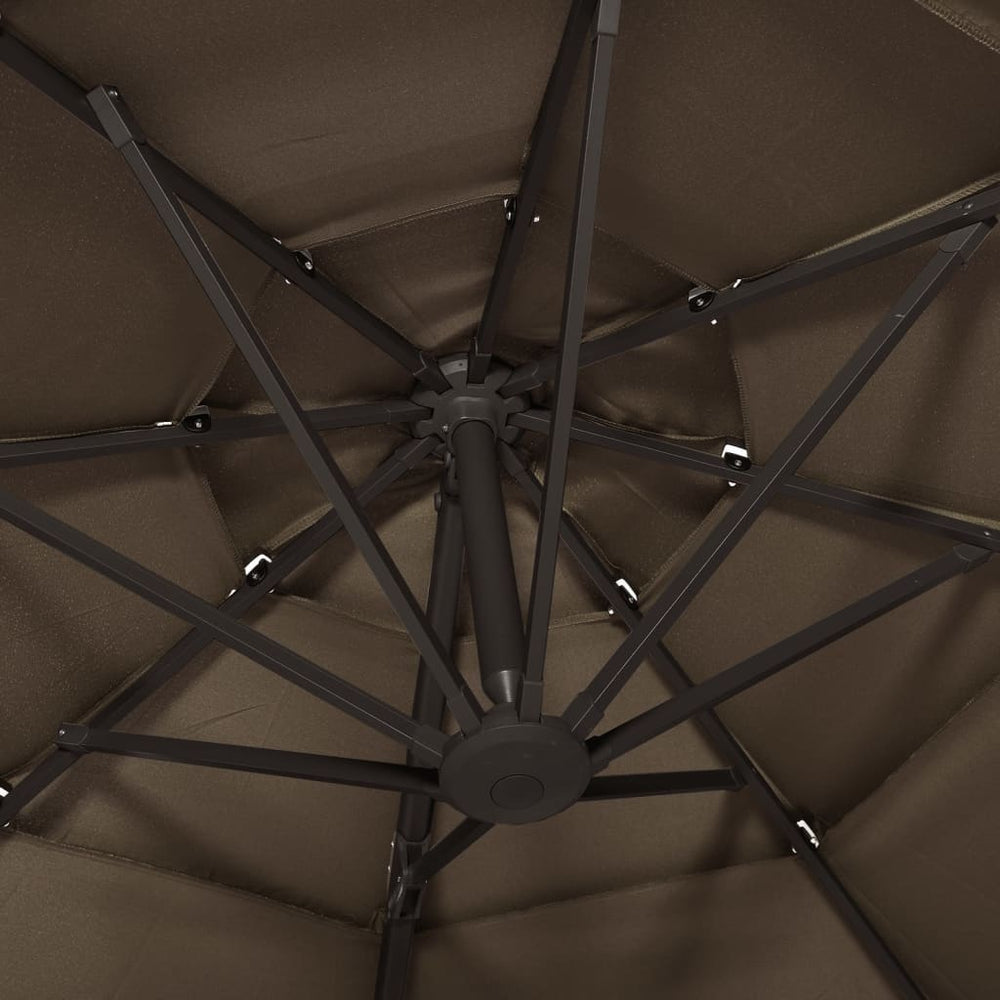 Parasol 4-laags met aluminium paal 3x3 m taupe - Griffin Retail