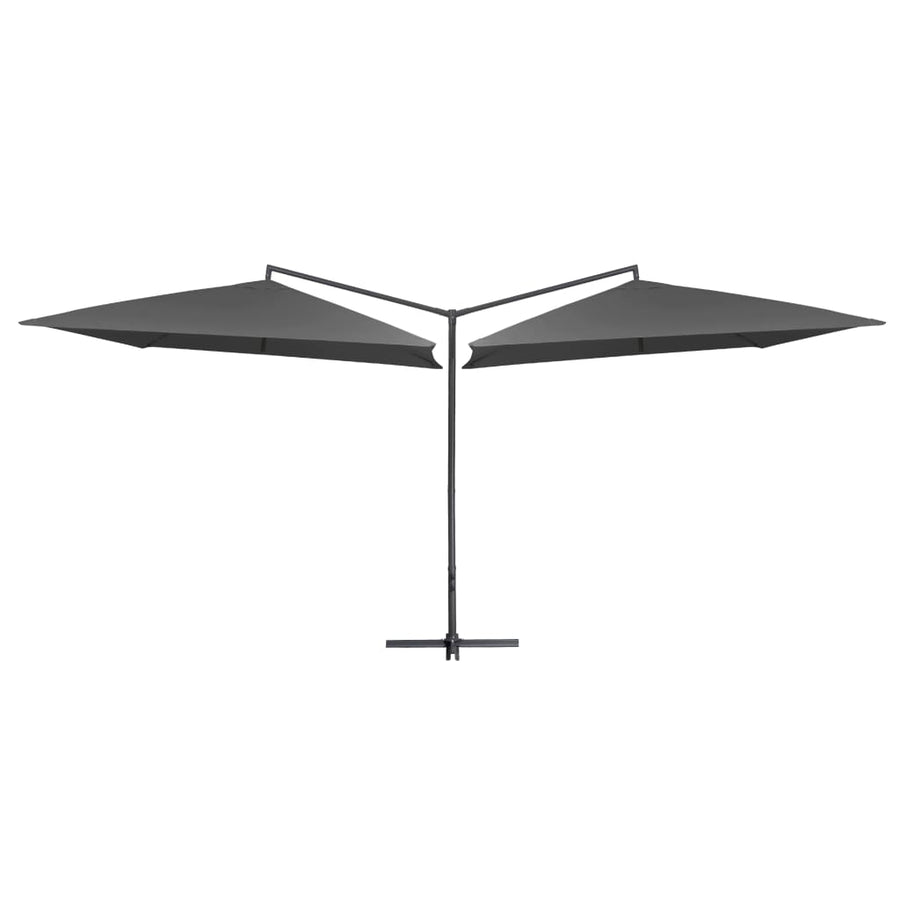 Parasol dubbel met stalen paal 250x250 cm antraciet - Griffin Retail