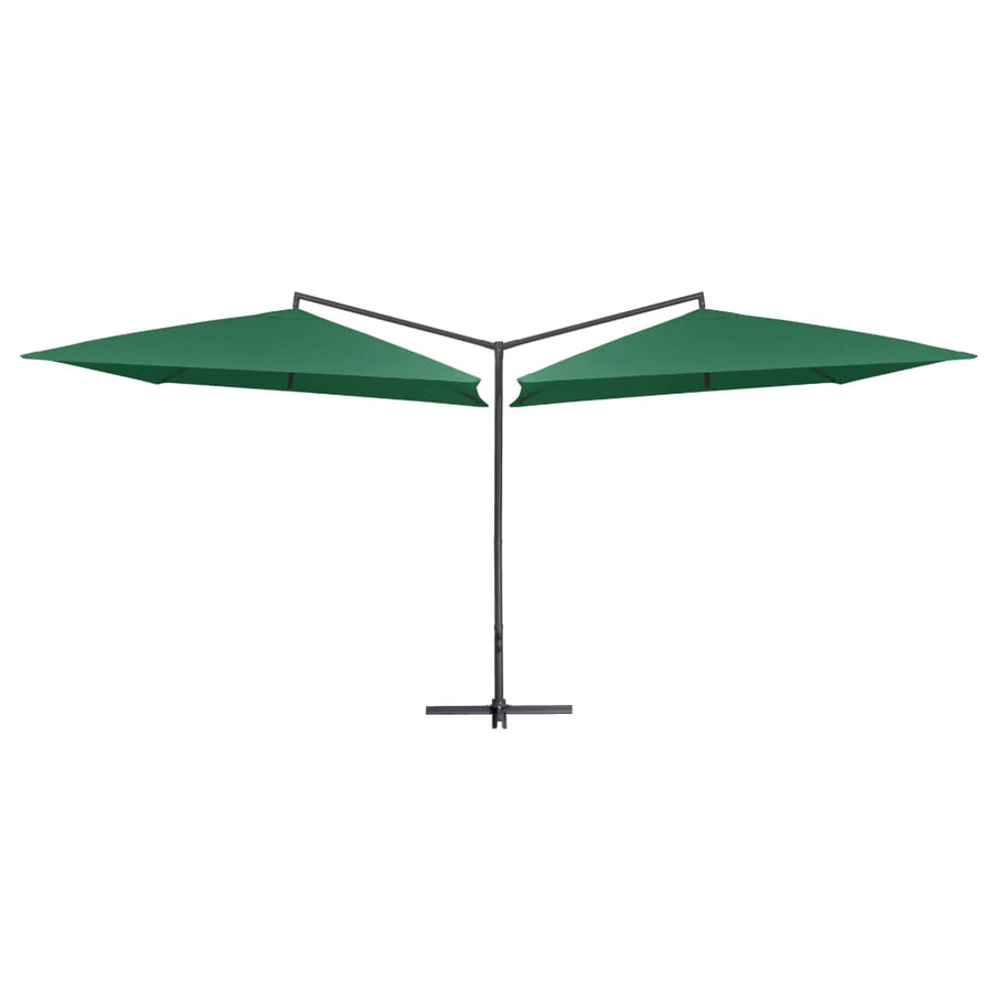 Parasol dubbel met stalen paal 250x250 cm groen - Griffin Retail