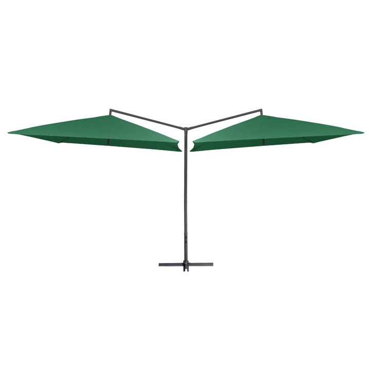 Parasol dubbel met stalen paal 250x250 cm groen - Griffin Retail
