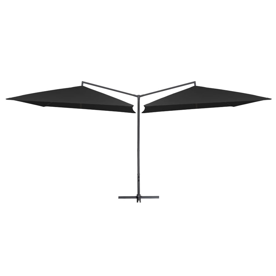 Parasol dubbel met stalen paal 250x250 cm zwart - Griffin Retail