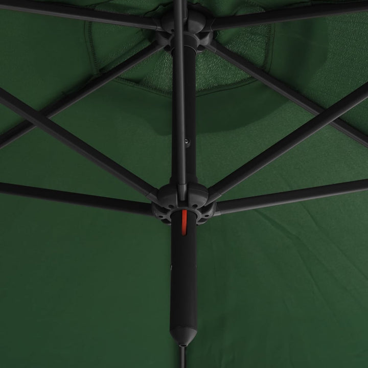Parasol dubbel met stalen paal 600 cm groen - Griffin Retail