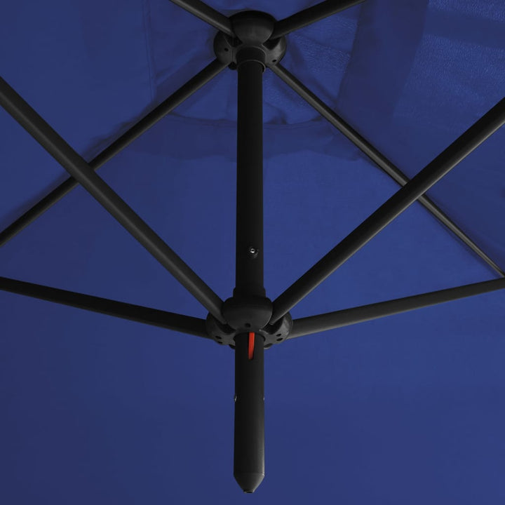 Parasol dubbel met stalen paal 600x300 cm azuurblauw - Griffin Retail