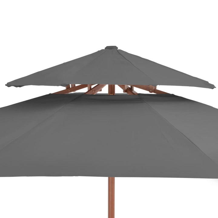 Parasol dubbeldekker met houten paal 270 cm antraciet - Griffin Retail