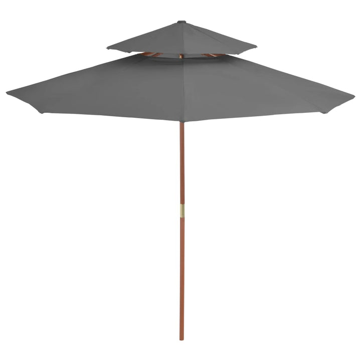 Parasol dubbeldekker met houten paal 270 cm antraciet - Griffin Retail