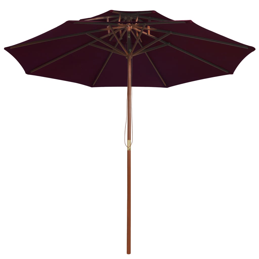 Parasol dubbeldekker met houten paal 270 cm bordeauxrood - Griffin Retail