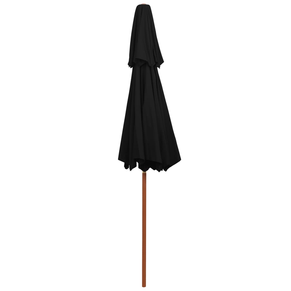 Parasol dubbeldekker met houten paal 270 cm zwart - Griffin Retail