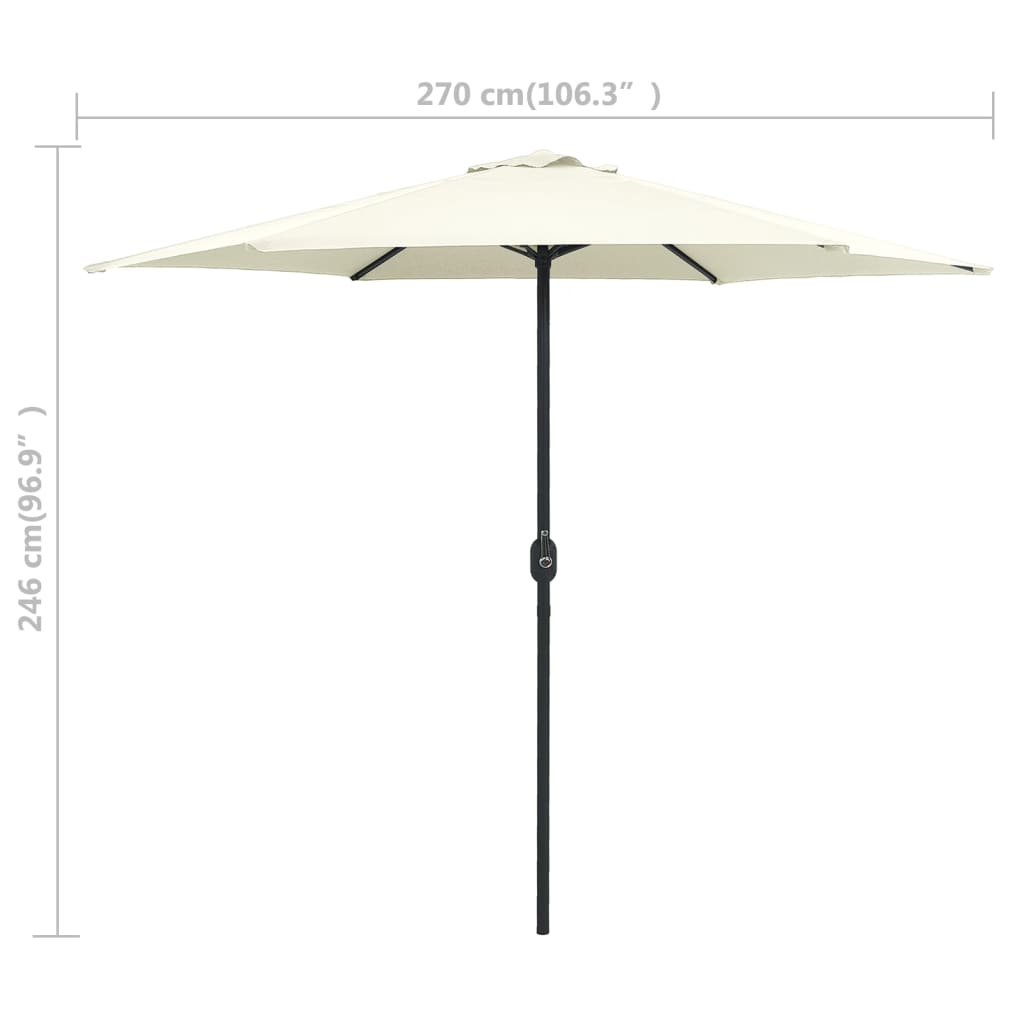 Parasol met aluminium paal 270x246 cm zandwit - Griffin Retail