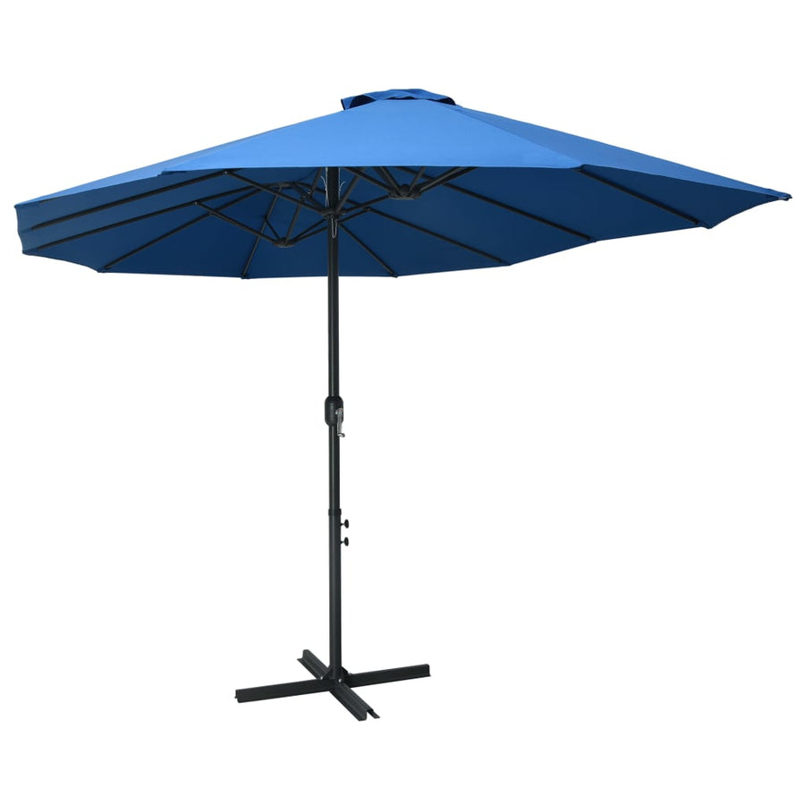 Parasol met aluminium paal 460x270 cm blauw - Griffin Retail