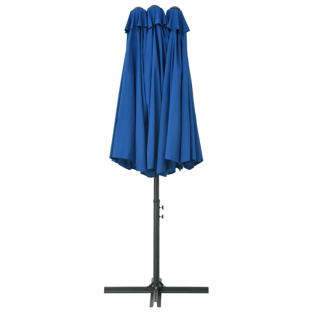Parasol met aluminium paal 460x270 cm blauw - Griffin Retail