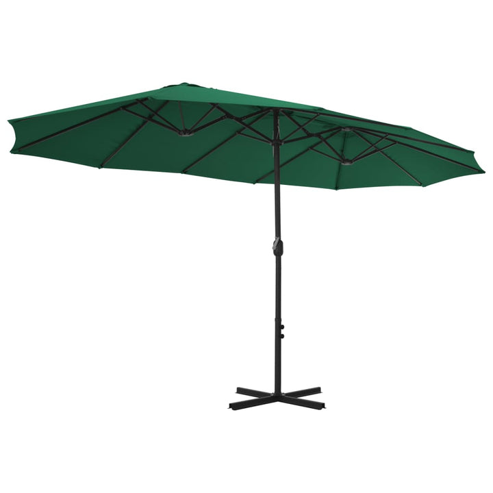 Parasol met aluminium paal 460x270 cm groen - Griffin Retail
