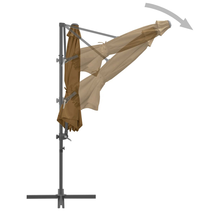 Parasol met draagbare voet taupe - Griffin Retail