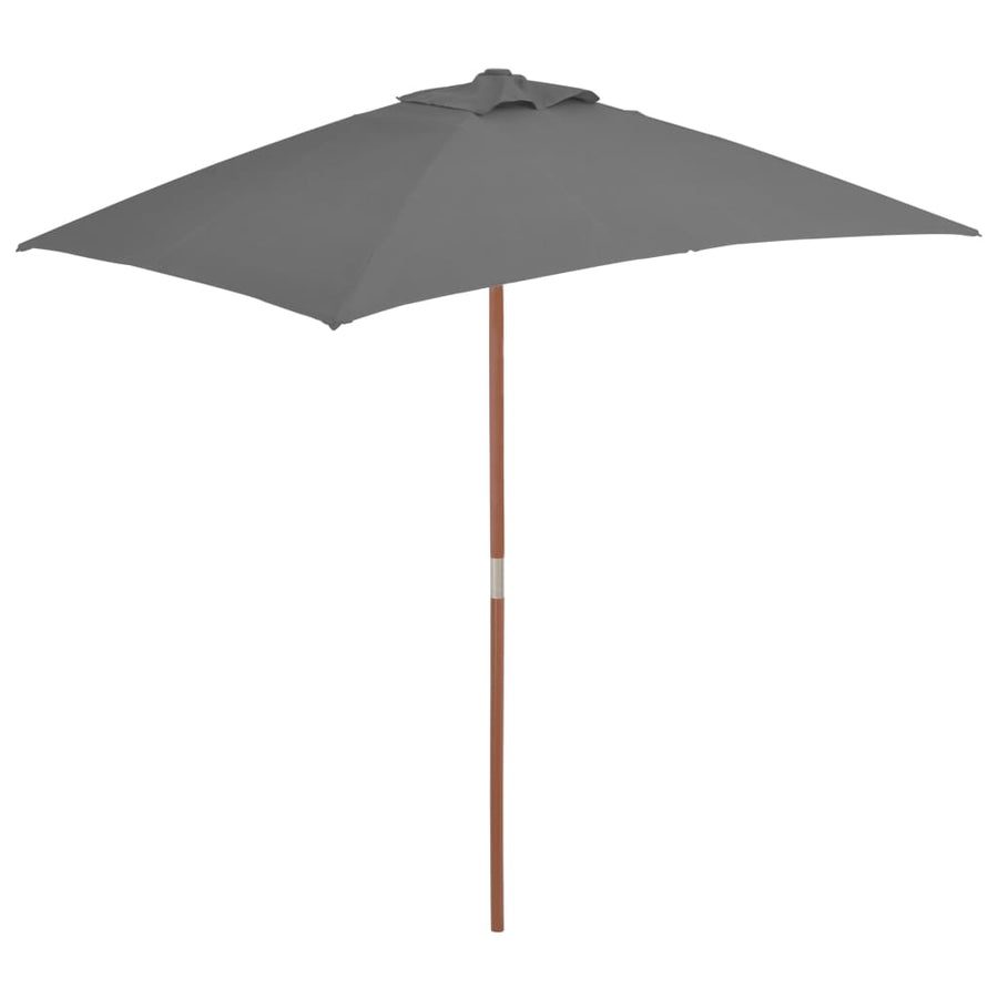Parasol met houten paal 150x200 cm antraciet - Griffin Retail