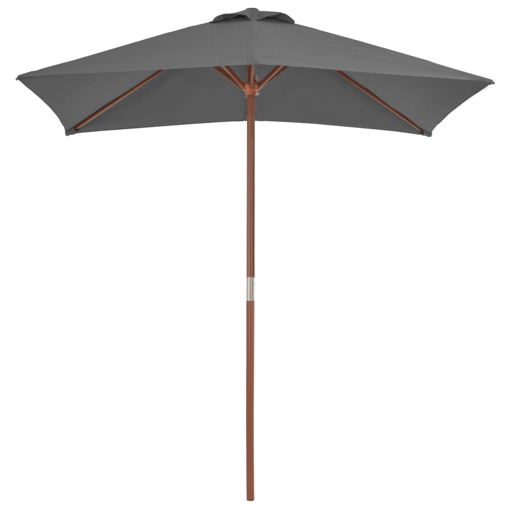 Parasol met houten paal 150x200 cm antraciet - Griffin Retail