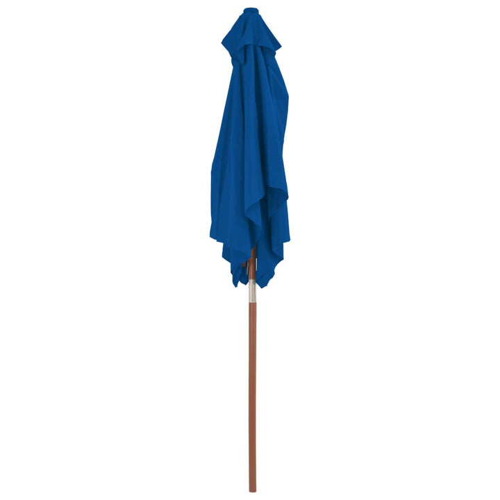 Parasol met houten paal 150x200 cm blauw - Griffin Retail