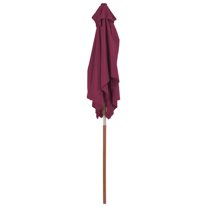 Parasol met houten paal 150x200 cm bordeauxrood - Griffin Retail