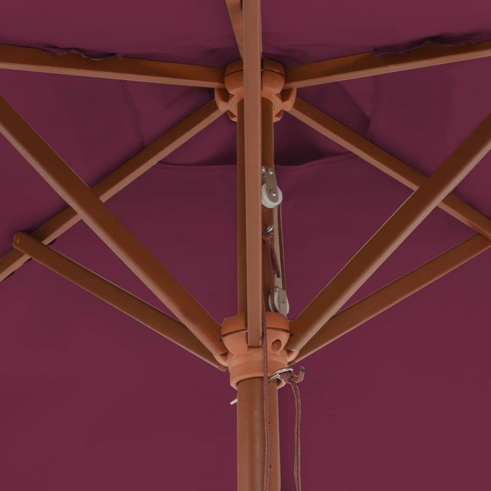 Parasol met houten paal 150x200 cm bordeauxrood - Griffin Retail