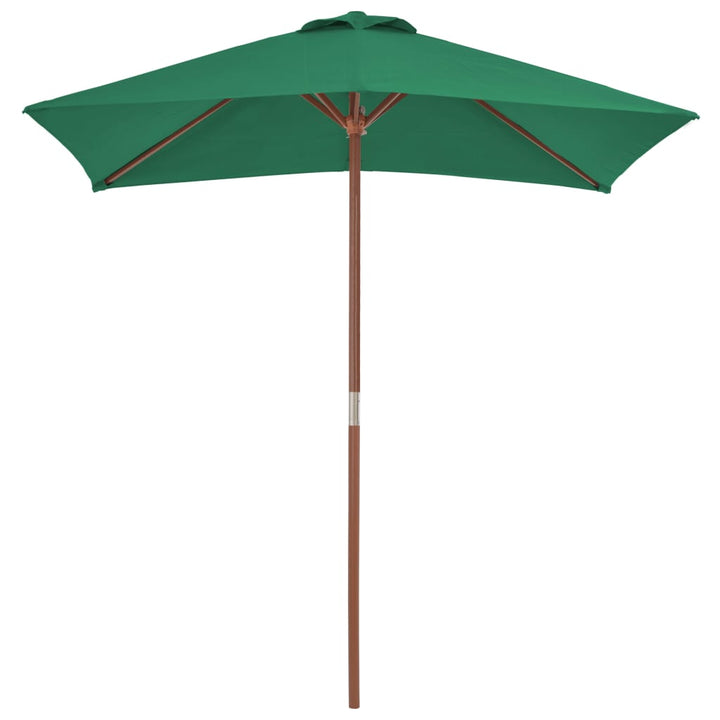 Parasol met houten paal 150x200 cm groen - Griffin Retail