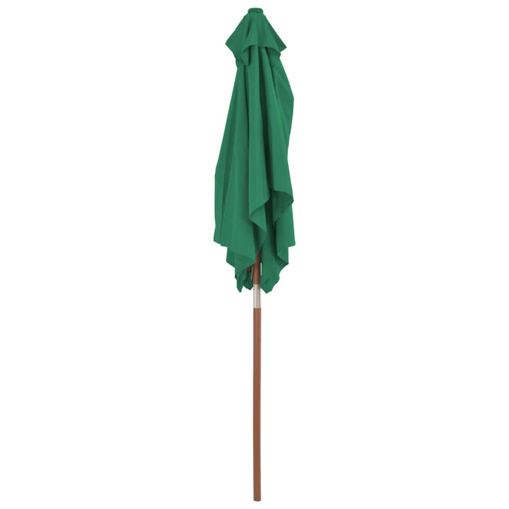 Parasol met houten paal 150x200 cm groen - Griffin Retail