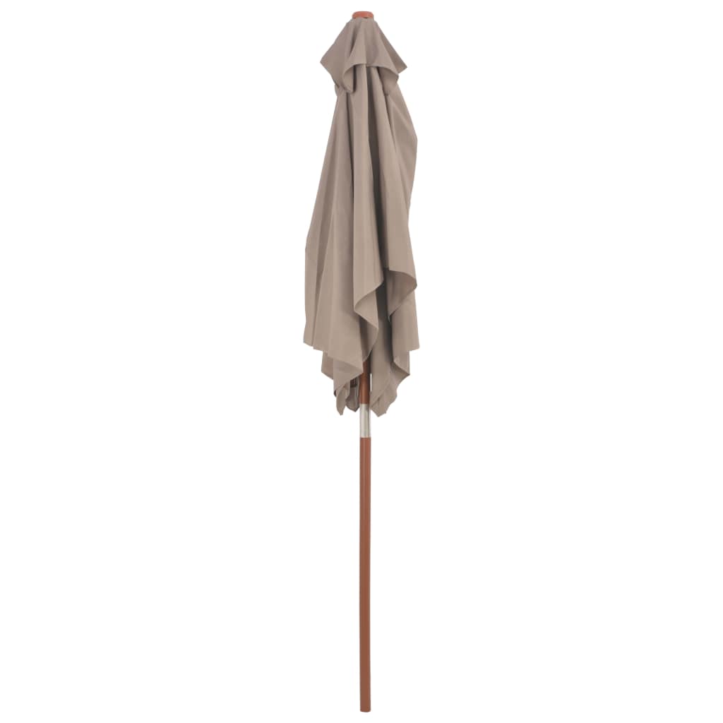 Parasol met houten paal 150x200 cm taupe - Griffin Retail