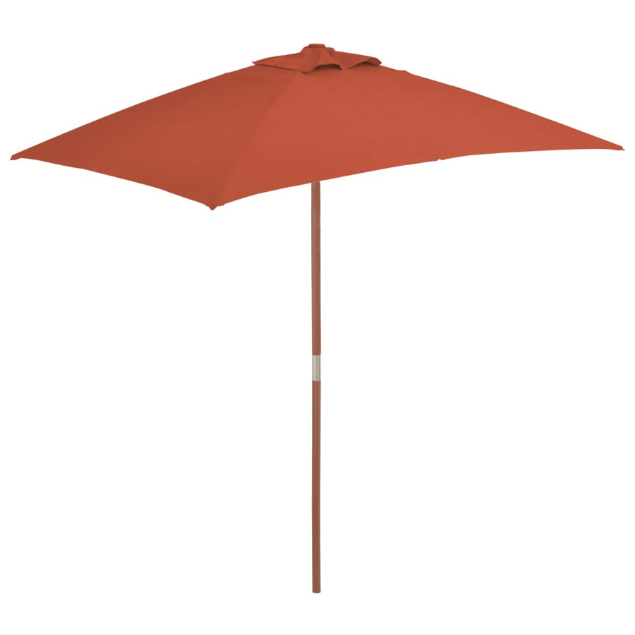 Parasol met houten paal 150x200 cm terracottakleurig - Griffin Retail
