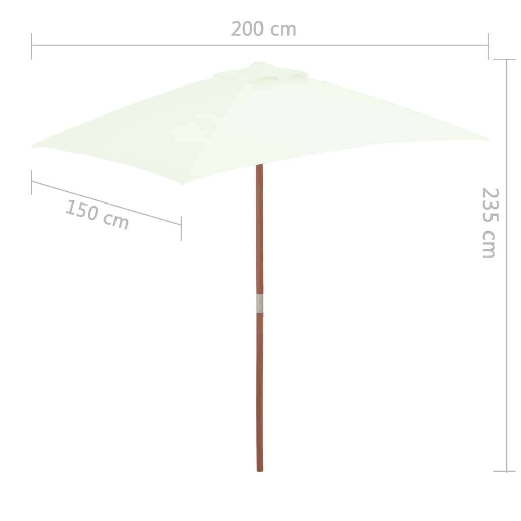 Parasol met houten paal 150x200 cm zandkleurig - Griffin Retail