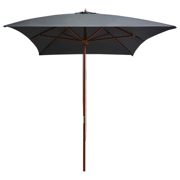 Parasol met houten paal 200x300 cm antraciet - Griffin Retail