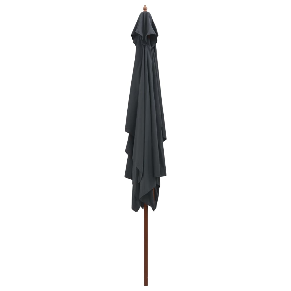 Parasol met houten paal 200x300 cm antraciet - Griffin Retail