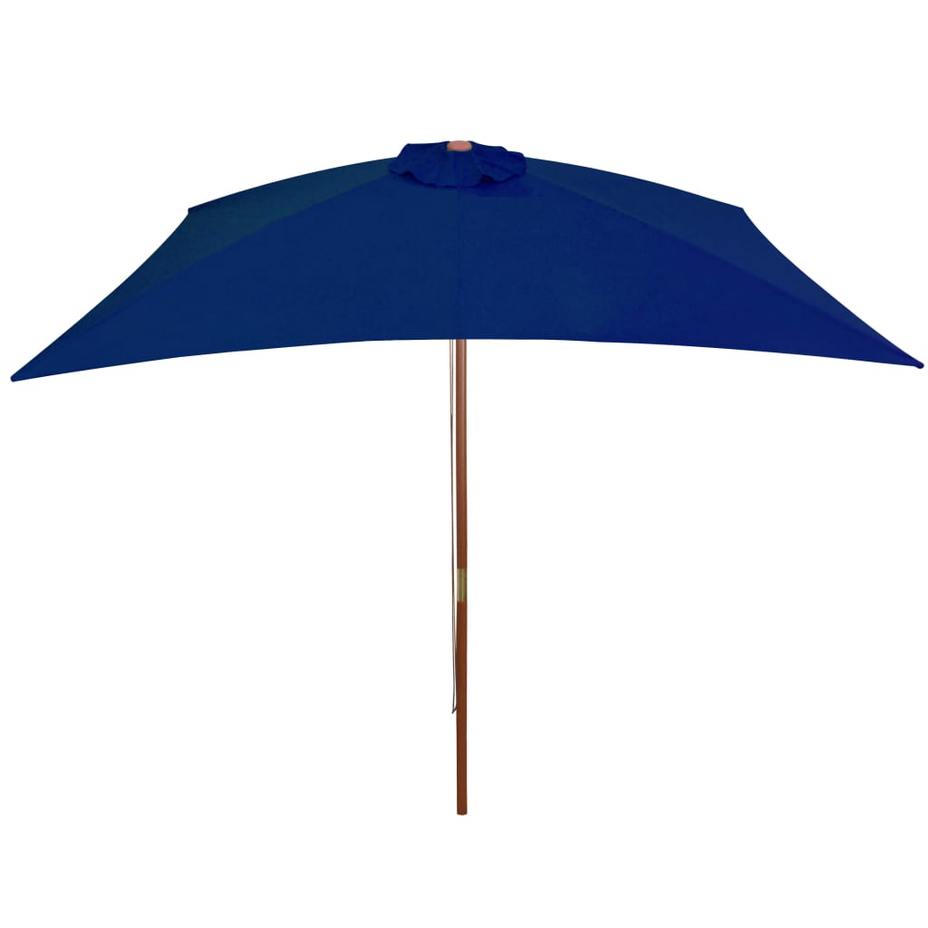 Parasol met houten paal 200x300 cm blauw - Griffin Retail