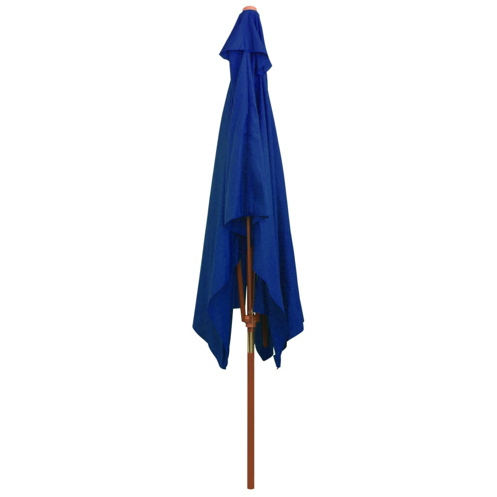 Parasol met houten paal 200x300 cm blauw - Griffin Retail